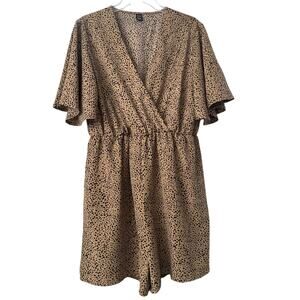 Shein Animal Print Romper Womens Size XL Faux Wrap Casual Going out Bold Chic